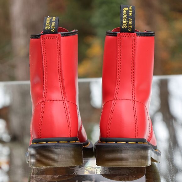 Dr. Martens 1460 Satchel Red Smooth Leather Boots - Picture 10 of 16